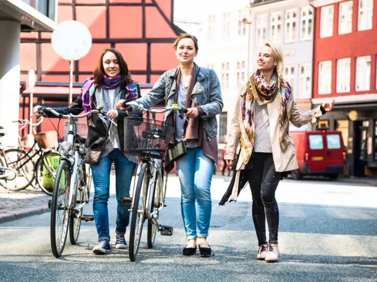 Women walking through streets in Copenhagen