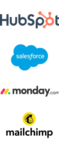 Plugins & Integrations 5 Hubspot, Salesforce, Monday.com, Mailchimp