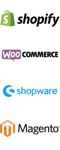 Plugins & Integrations 1 Shopify, WooCommerce, Shopware and Magento logo