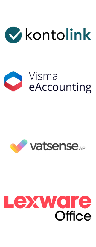 kontolink Visma eAccounting vatsense Lexware Office